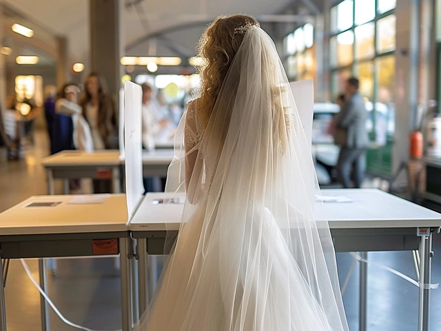 Unieke stemmende bruid in trouwjurk benadrukt burgerplicht in Staphorst